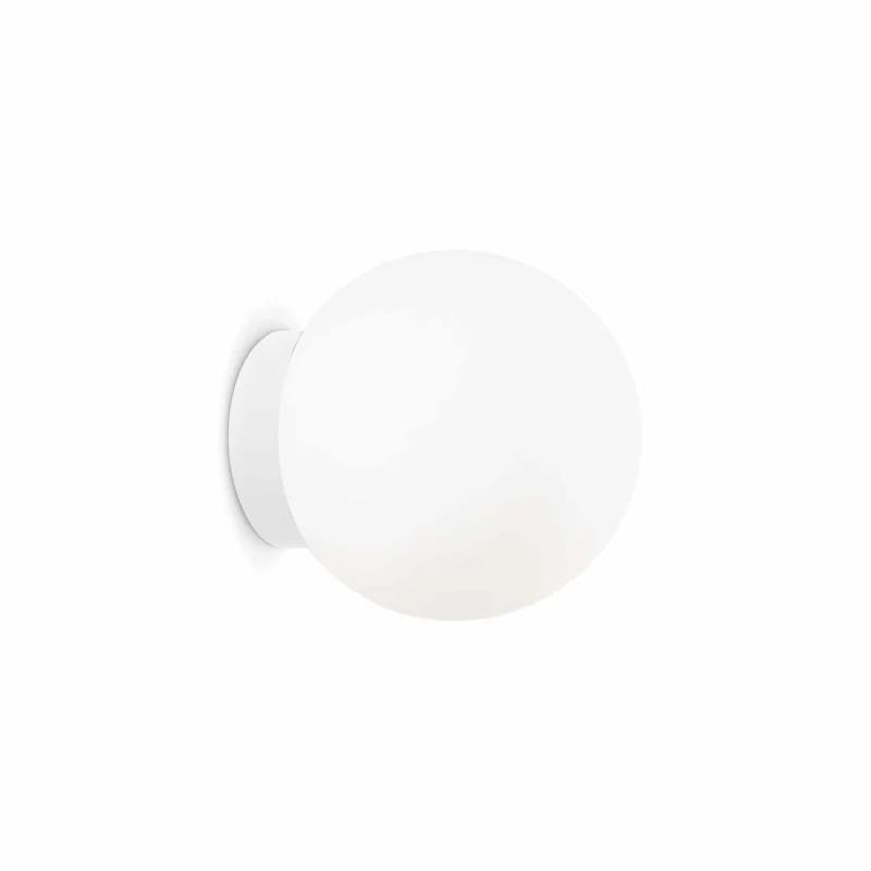 15cm white round wall light w glass diffuser