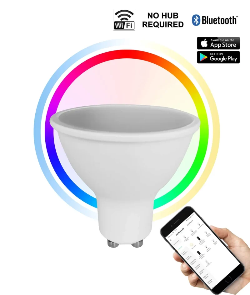 5w smart rgb white gu10 led bulb dimmable