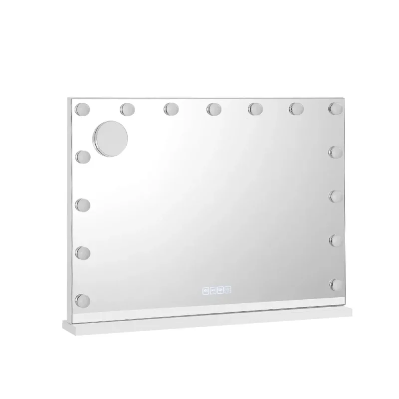 80x58cm led vanity mirror with bluetooth 18 lights hollywood style