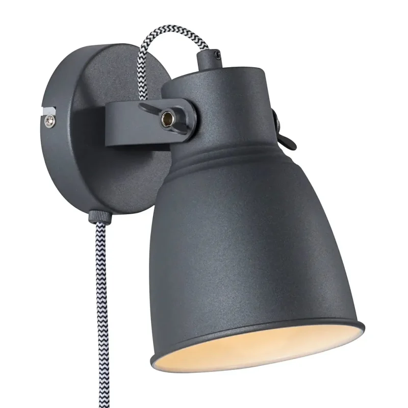 adrian black grey wall light modern interior lighting