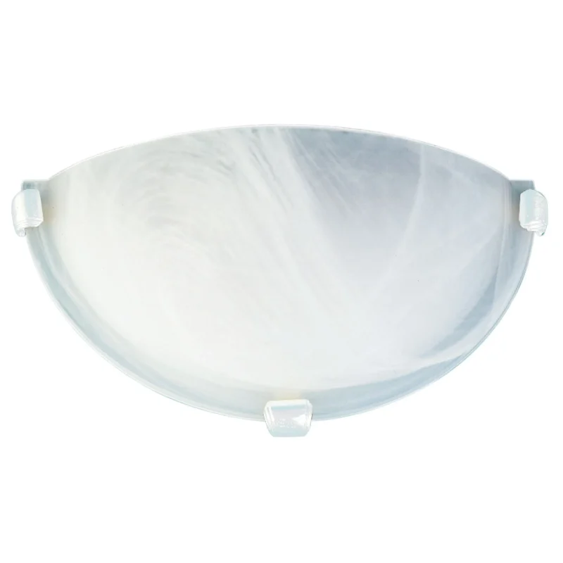 alabaster glass semi circle wall light white metalware