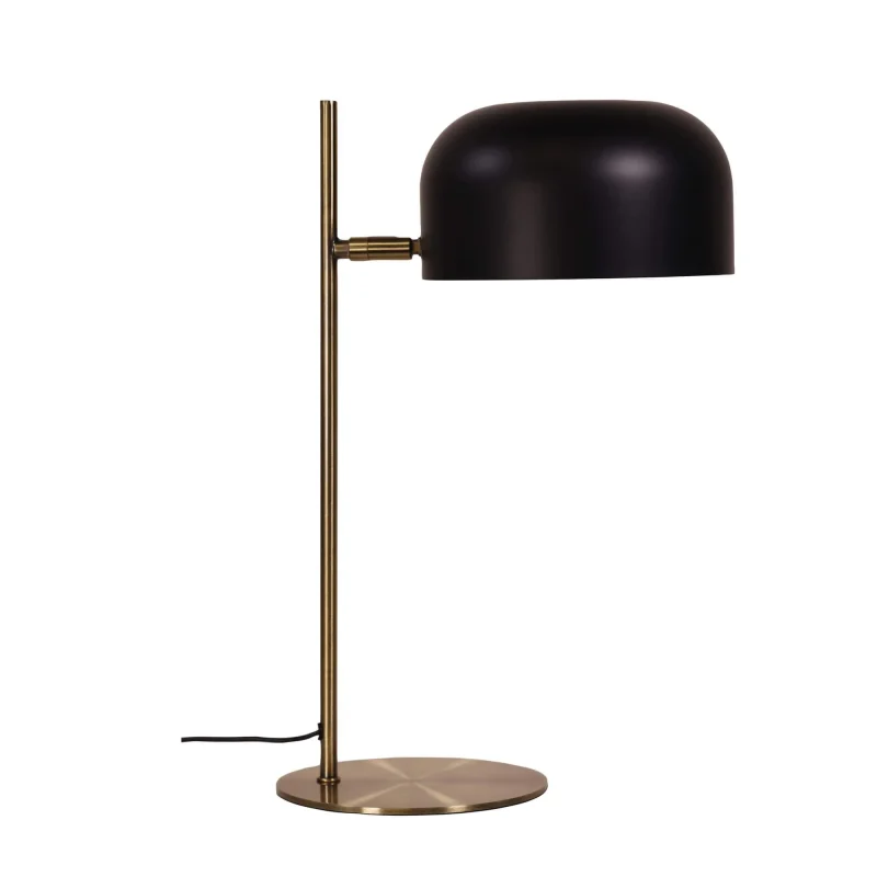 antique brass desk lamp with black shade mid century style