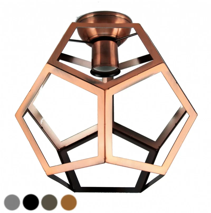 antique copper octagonal cage pendant light diy kit