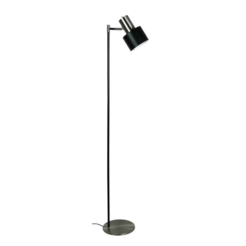 ari 1 light floor lamp modern matt black brushed chrome with adjustable shade