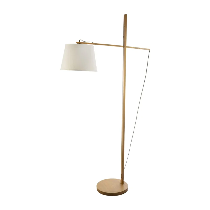 artem modern adjustable wood floor lamp white shade