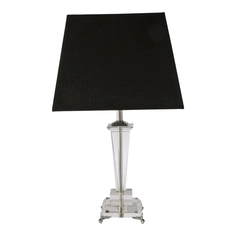 assisi crystal table lamp with black shade elegant 1 light