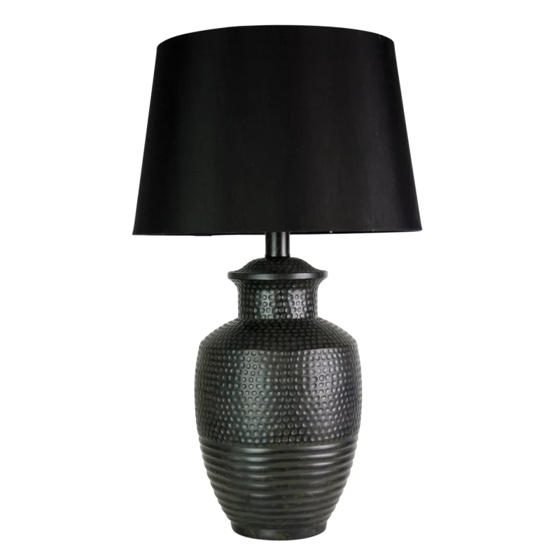 attica modern black bronze table lamp with satin shade