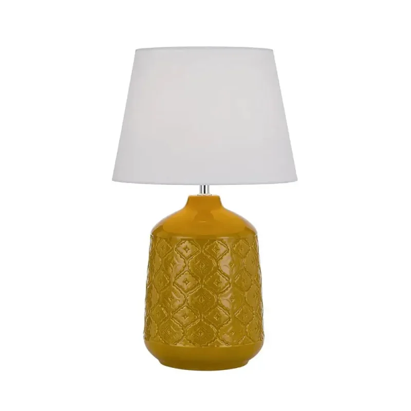 baci ceramic table lamp with fabric shade blue butterscotch grey