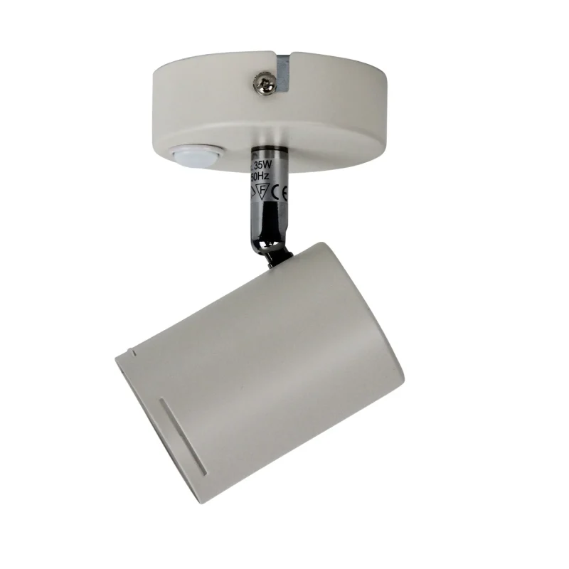 baril 1 light white adjustable gu10 spot light with built in switch