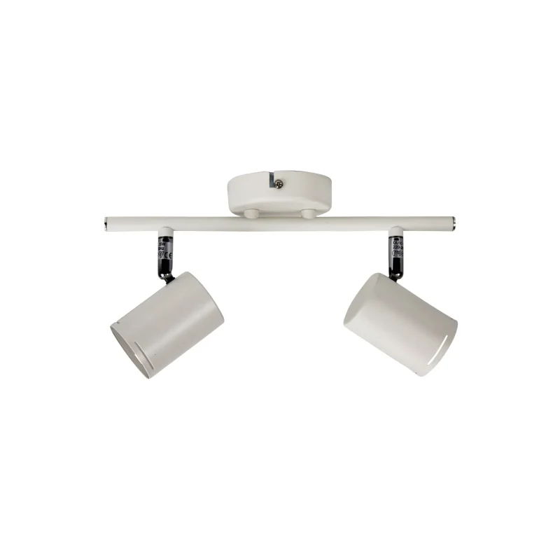 baril modern white 2 light 240v gu10 adjustable spotlight