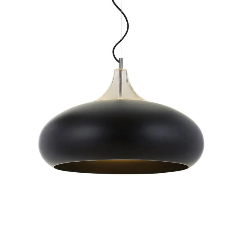 beck 1 light modern black pendant with clear glass