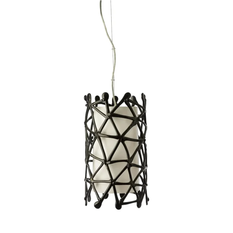 black 1 light pendant with white acrylic diffuser afrika