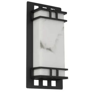 black modern led outdoor wall light burch