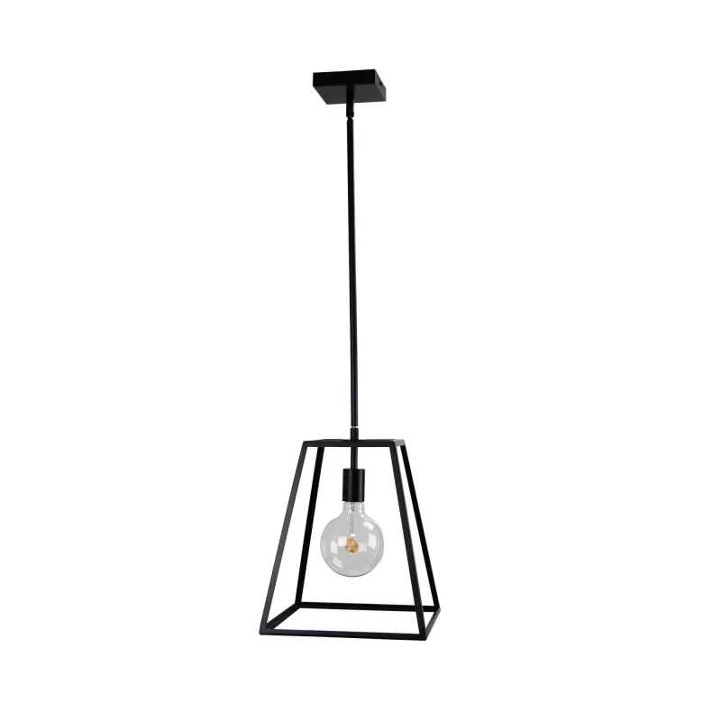 black southport 30 e27 pendant light no glass