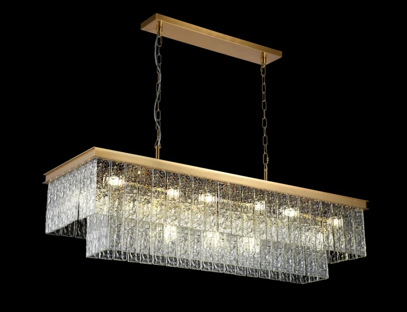 brushed brass 3d glass pendant light 17l 240v e14 17l