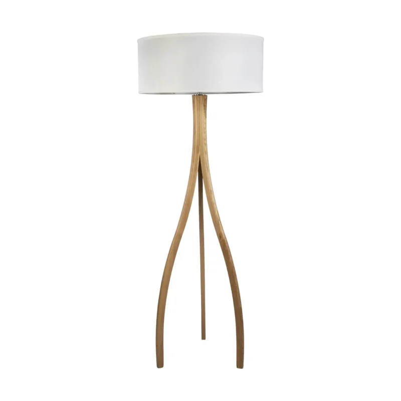 danmark off white fabric tripod floor lamp stunning wooden base