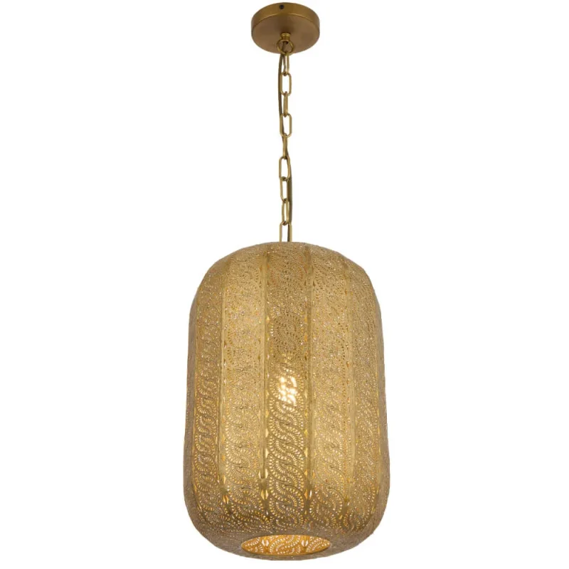 elegant antique brass pendant light intricate metal shade