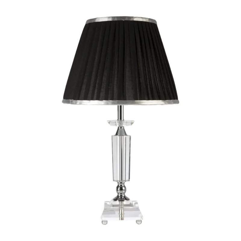 elegant black fabric crystal table lamp magill