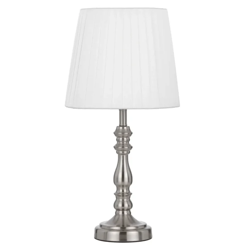 elegant pleated fabric table lamp antique gold nickel