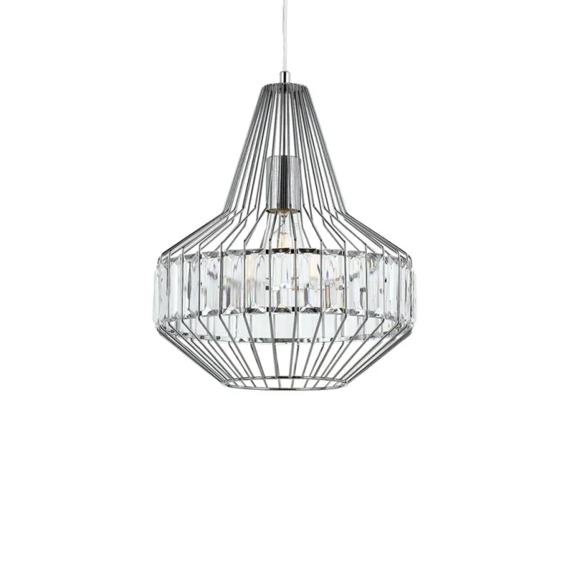 elmas mini chrome pendant light clear shade 1 light