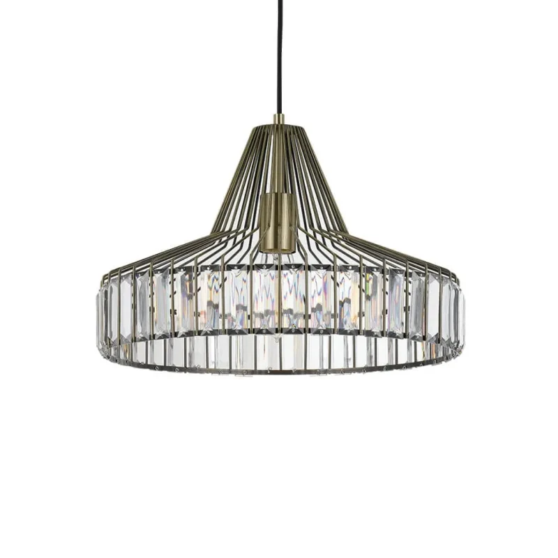 elmas modern brass pendant light with clear shade