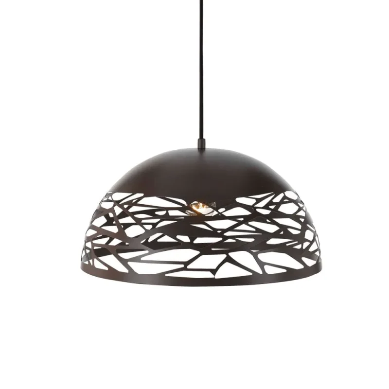 farina 1 light bronze dome pendant 400mm