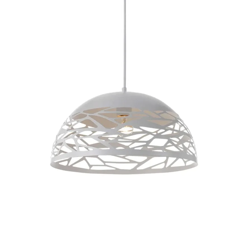 farina 400mm white dome pendant light 1 light suspension