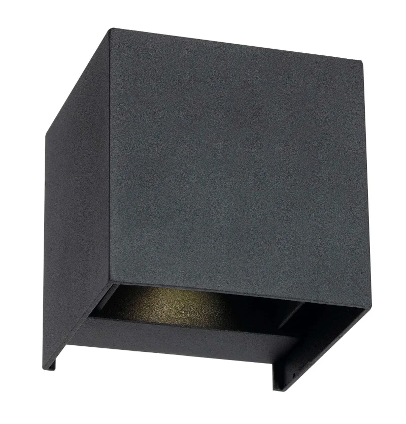 flip 5w black square led wall light 4000k ip44