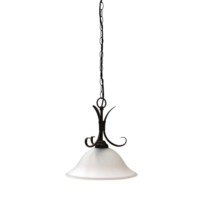 gaston brown 1 light pendant with frosted glass ol65751bz