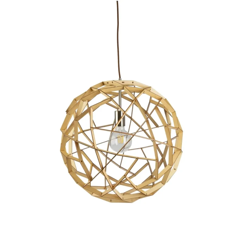 geogro 500mm round timber veneer pendant light