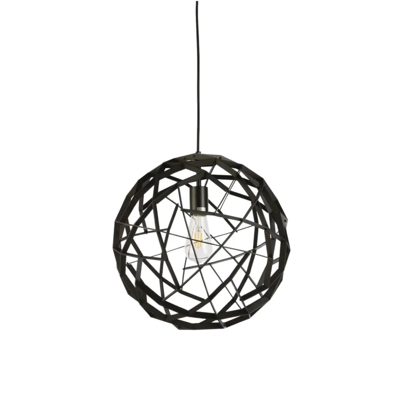 geogro small 400mm black timber pendant light