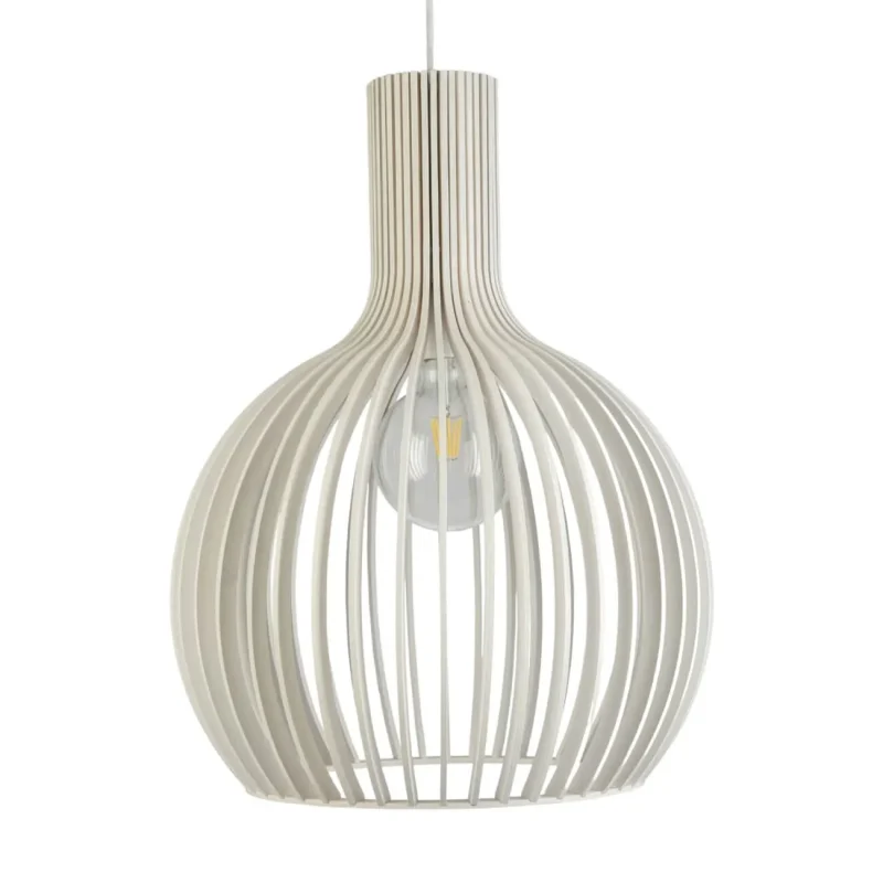 guarin 1 light white timber pendant 450mm