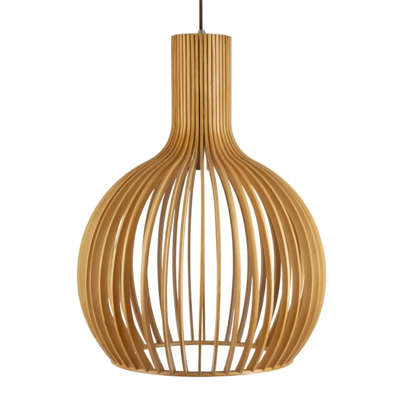 guarini 1 light 450mm timber veneer pendant