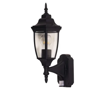 highgate ip44 outdoor coach light w sensor black white