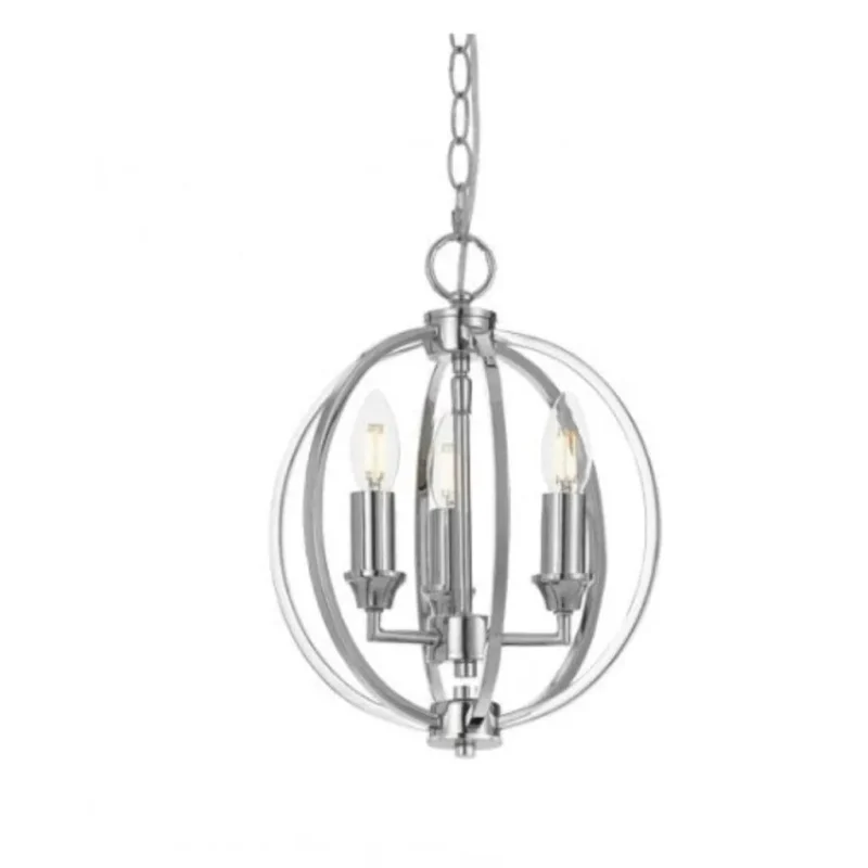 kendall chrome 3 light round pendant