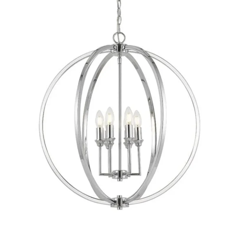 kendall chrome 6 light round pendant modern