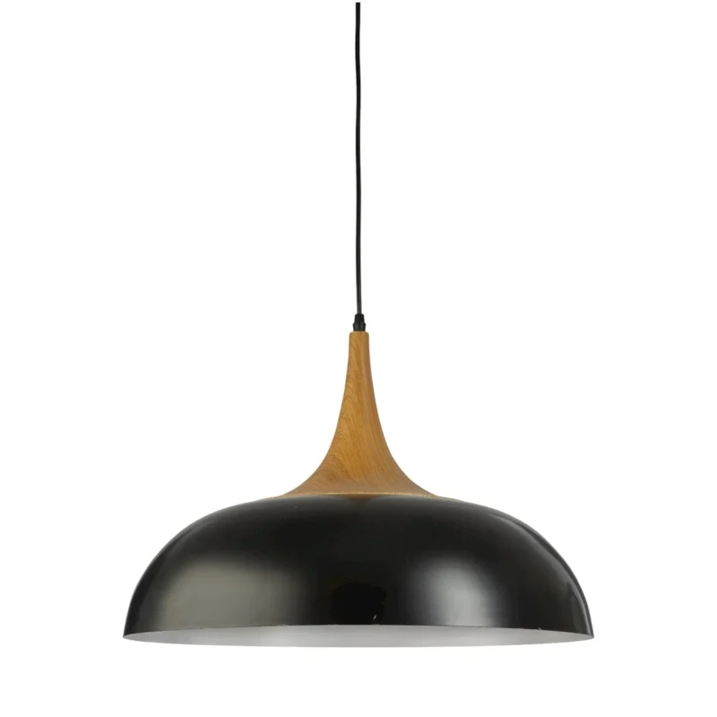 large black dome pendant with timber top brindisi