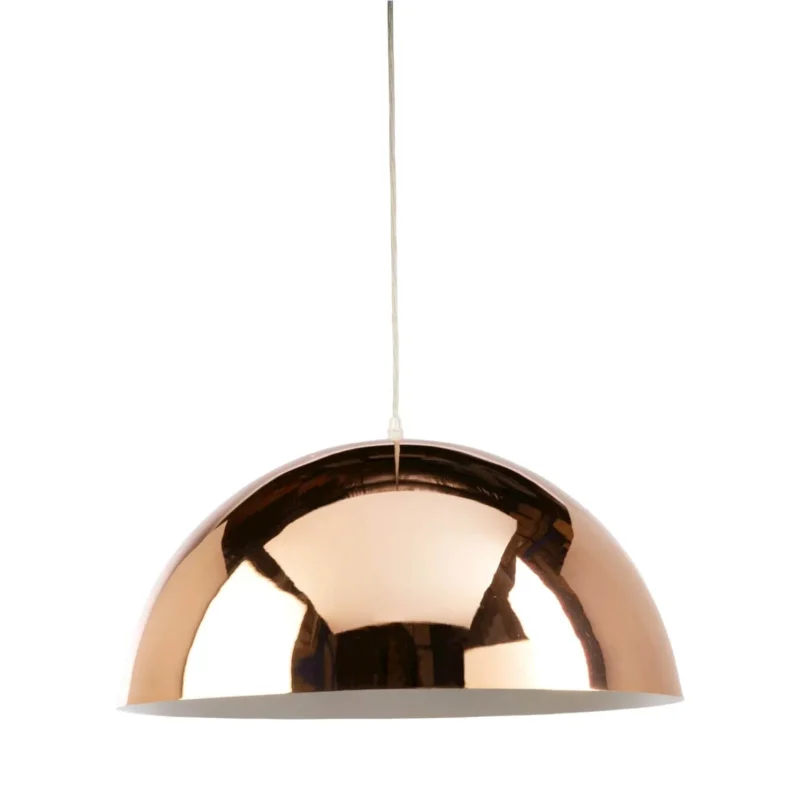 large copper aluminum 1 light dome pendant