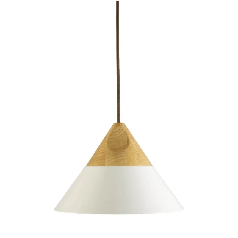 large white wood pendant light 270mm