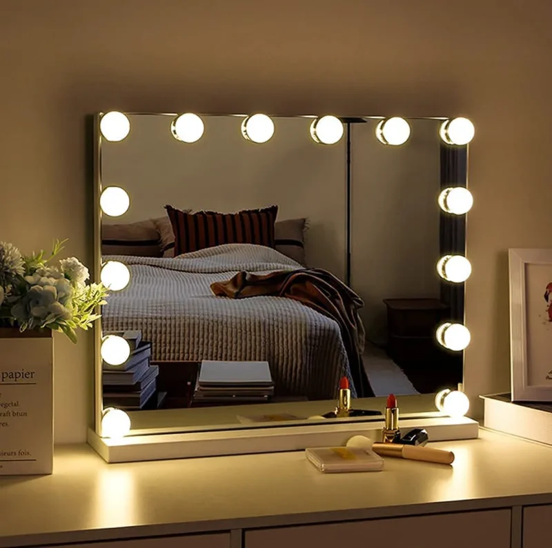 led vanity mirror with 3 color modes 10 dimmable bulbs hollywood glam style mirror not included