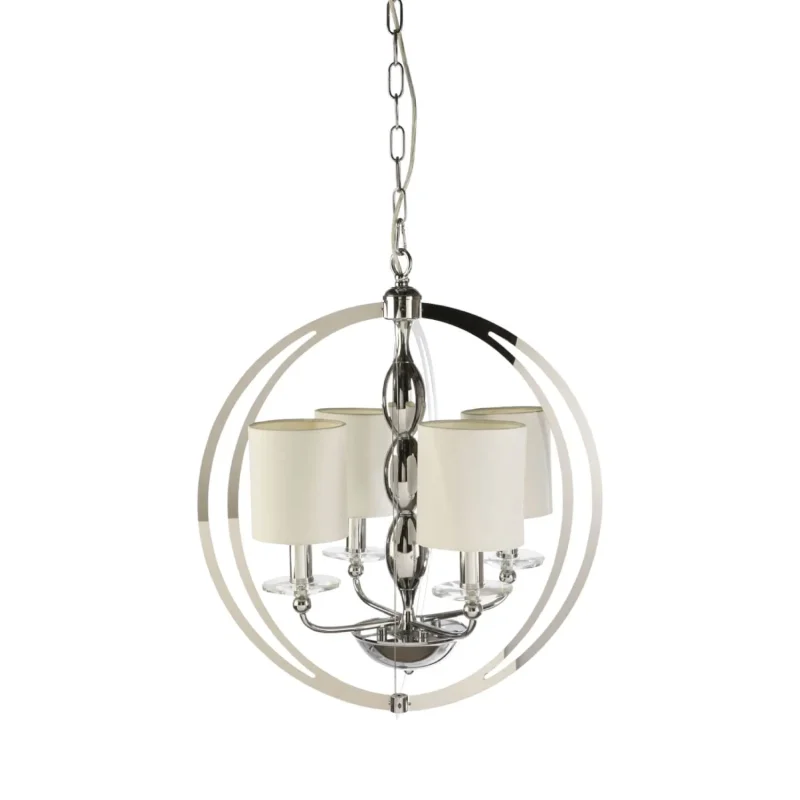 levante 4 light chrome cage pendant with inner lamp shades