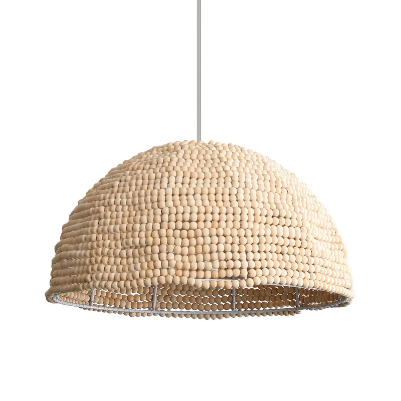 malaga 38 premium handcrafted wooden bead pendant light