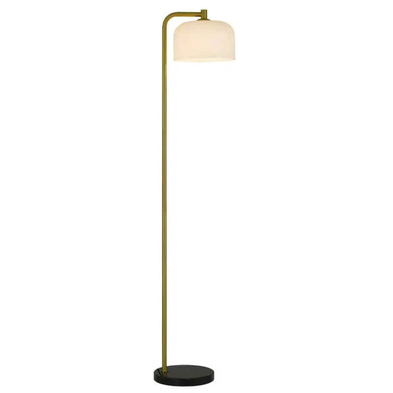 marble base floor lamp w ribbed glass shade