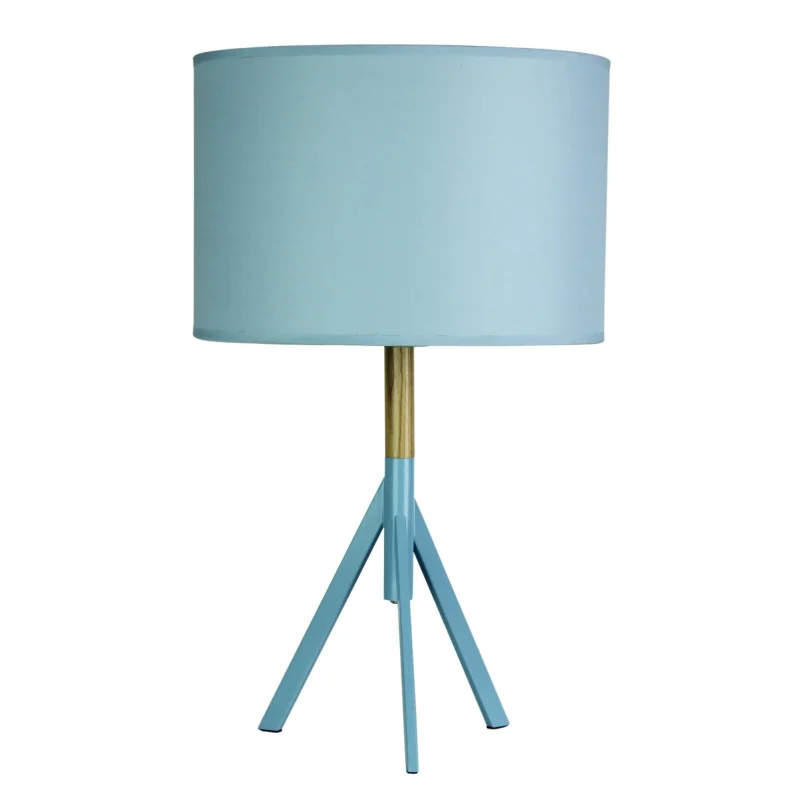 micky blue tripod table lamp real timber cotton shade