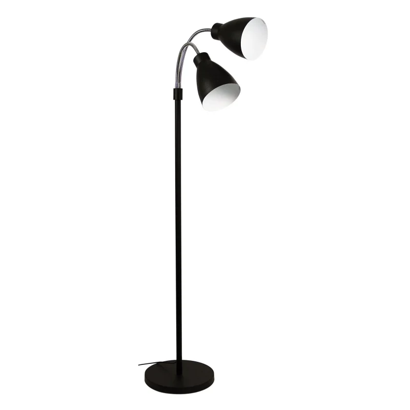 modern black 2 light flexible floor lamp