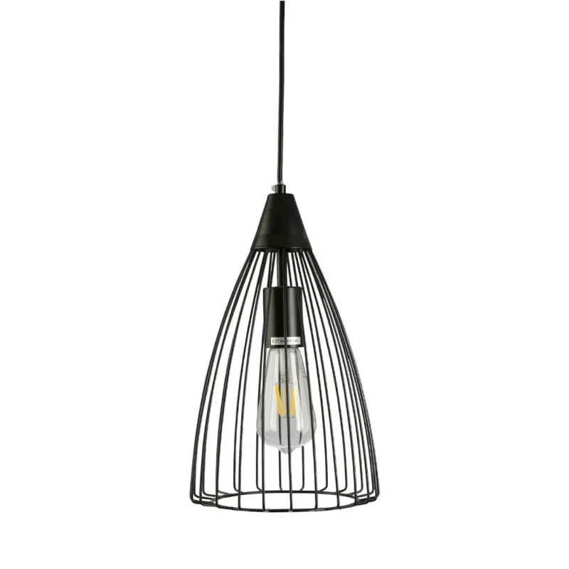 modern black metal cage pendant light 1 light