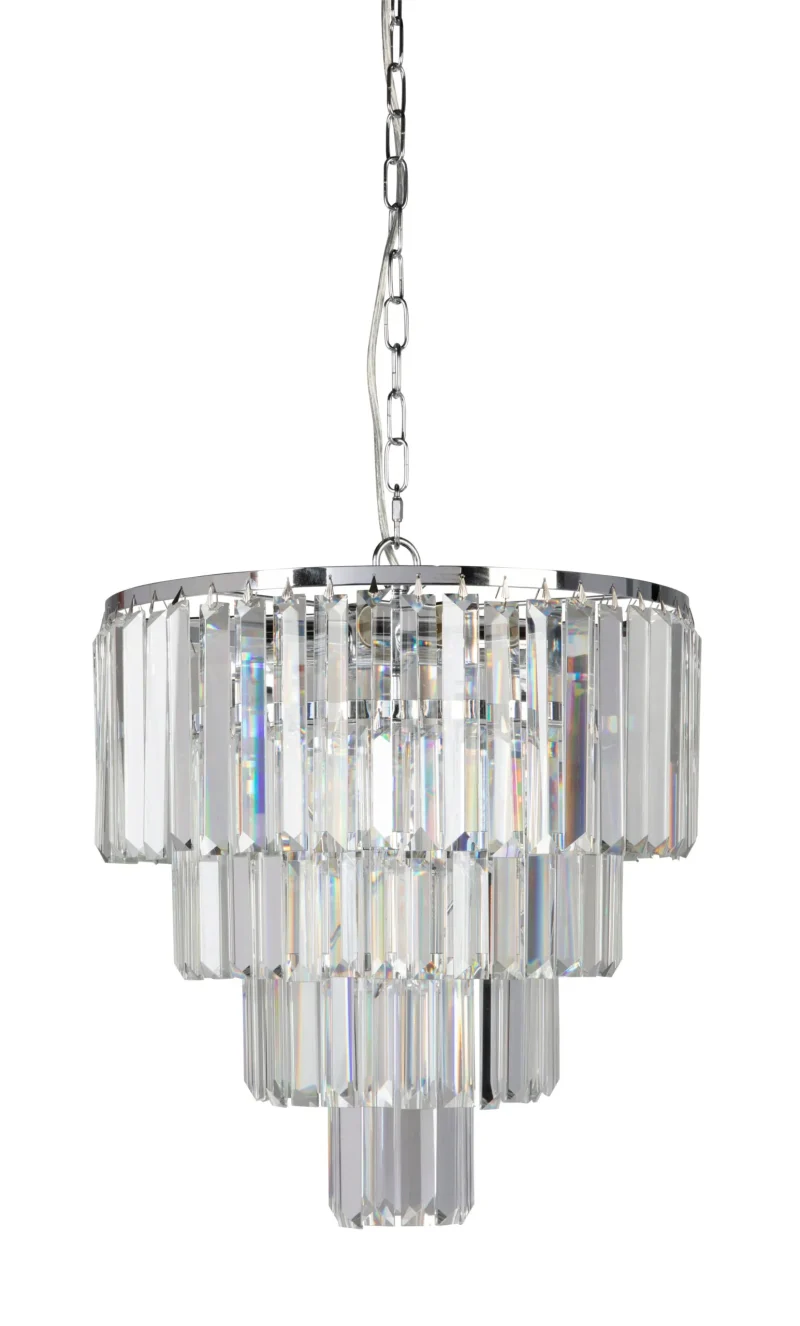 modern chrome crystal pendant chandelier karina 40