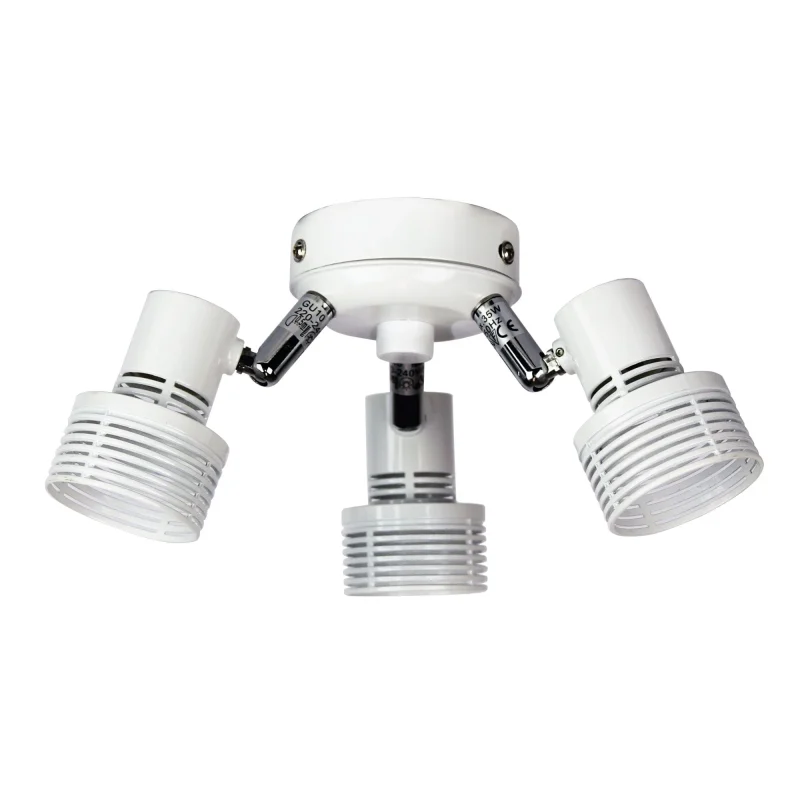 modern white 3 light adjustable ceiling fan light gu10