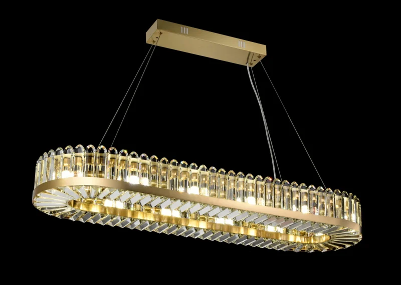 palladio 12l brushed brass crystal pendant 240v e14