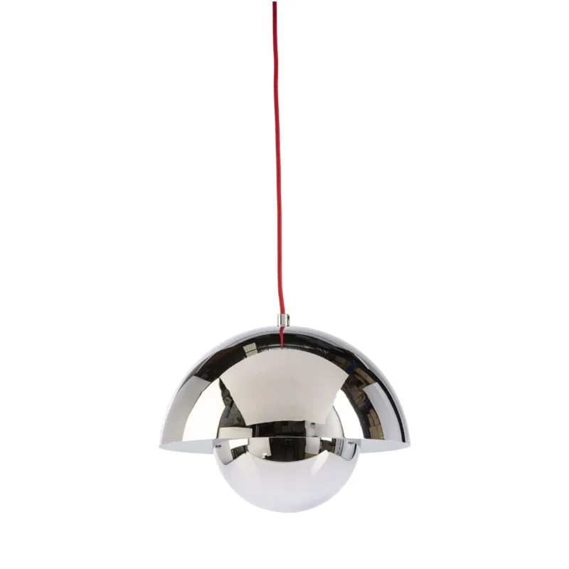 paola chrome dome steel pendant light